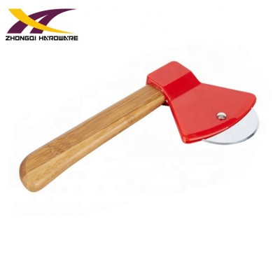 Special design stainless steel pizza cutter with bamboo handle