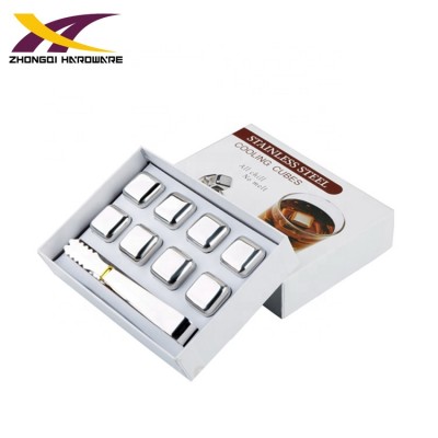 Widely used 8pcs stainless steel whisky ice stone set