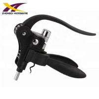 User-friendly design black zinc alloy lever-style bottle corkscrew rabbit wine opener