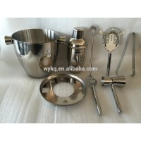 6pcs 7pcs 350ML stainless steel ice bucket set bar tool set