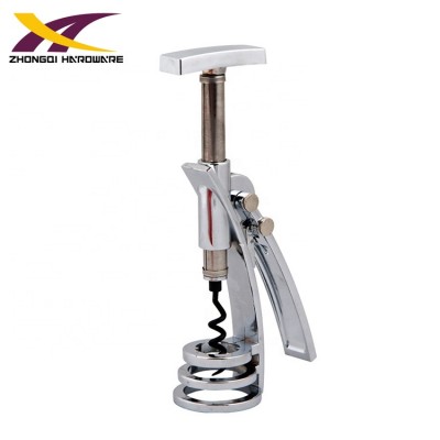 Hand adjustable zinc alloy & stainless steel ratchet bottle corkscrew wine opener