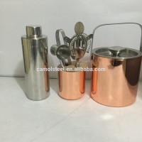 copper plated 1500ml double wall stainless steel ice bucket