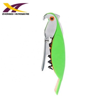 Top rated colorful parrot shape corkscrew wine bottle opener with plastic handle