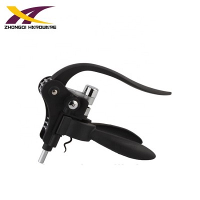 Hot selling black color zinc alloy rabbit bottle opener wine corkscrew