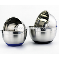 High quality Stainless steel salad bowl with black silicone base