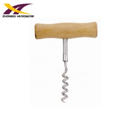 Proper price wood handle T style corkscrew bottle wine opener