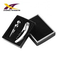 Finely processed 2pcs black gift box corkscrew wine opener set