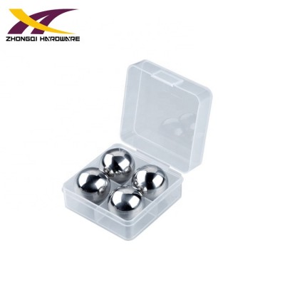 Ball shape stainless steel whisky ice cube with plastic box